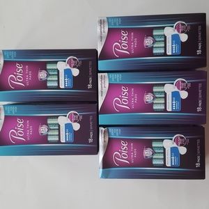 Lot of 5 Poise Ultra Thin Moderate Reg Length pads